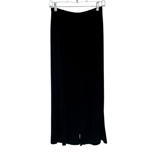 Chicos Travelers Classic Cropped Pants Elastic Waist Black Wide Leg Packable 1/M - Picture 2 of 10